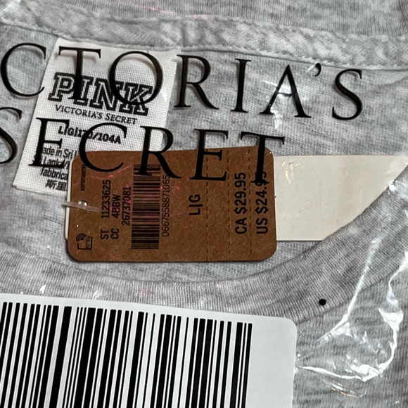 NWT PINK VS Cotton Short-Sleeve Tee - Picture 6 of 6